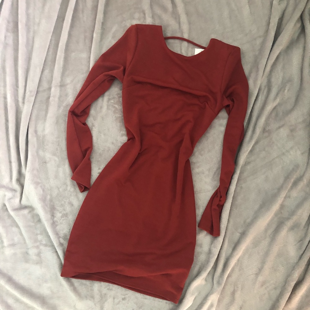 Burnt orange strappy back dress